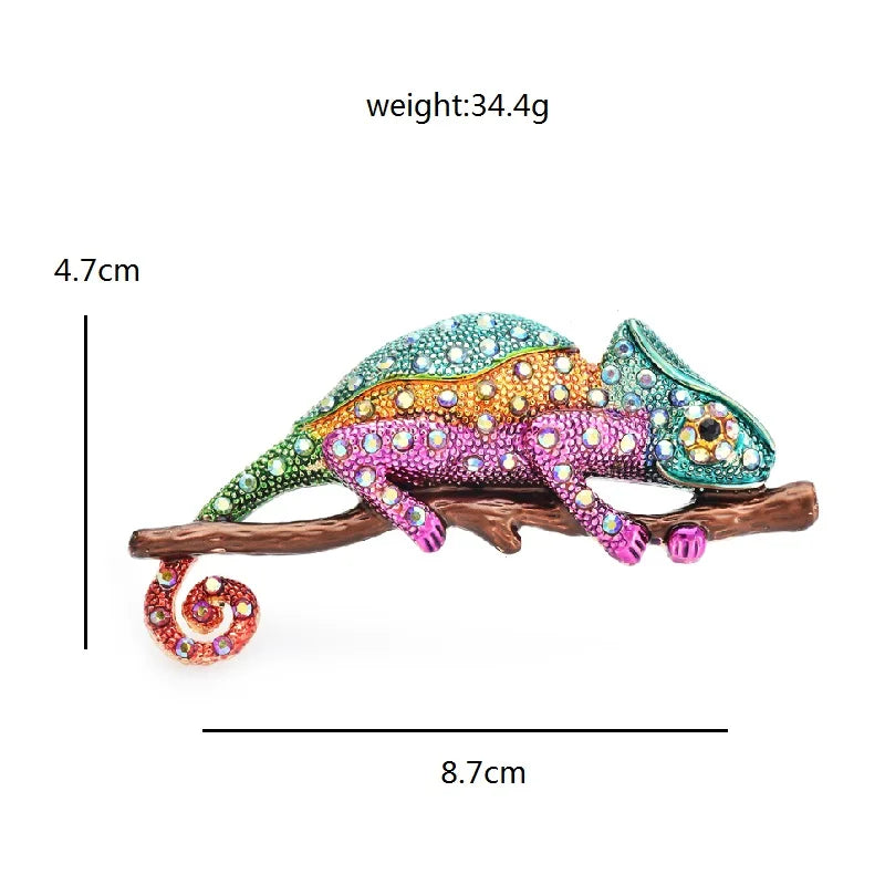 Wuli&baby Charming Lizard Brooches For Women Unisex 2-color Beautiful Enamel Animal Party Casual Brooch Pins Gifts