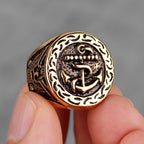 PENDRA Anchor Navy Ocean Steel Ring