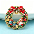 PENDRA Snowbell 2-Color Snowman Christmas Wreath Brooch
