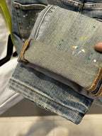 PENDRA Denim Distressed Ripped Pants