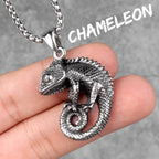 PENDRA Chameleon Lizard Animal Steel Necklace