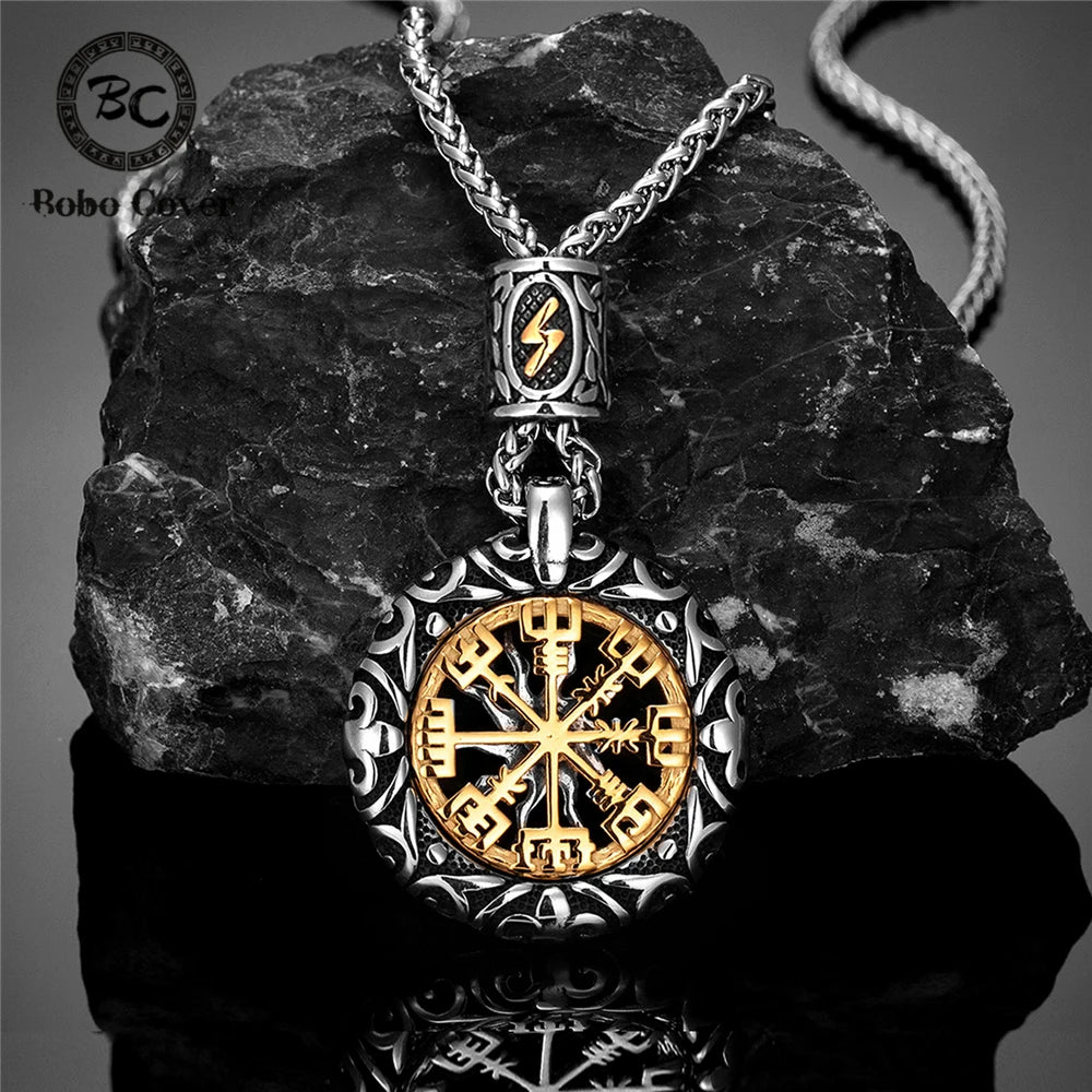 PENDRA Rune Gold Compass Necklace