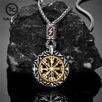 PENDRA Rune Gold Compass Necklace