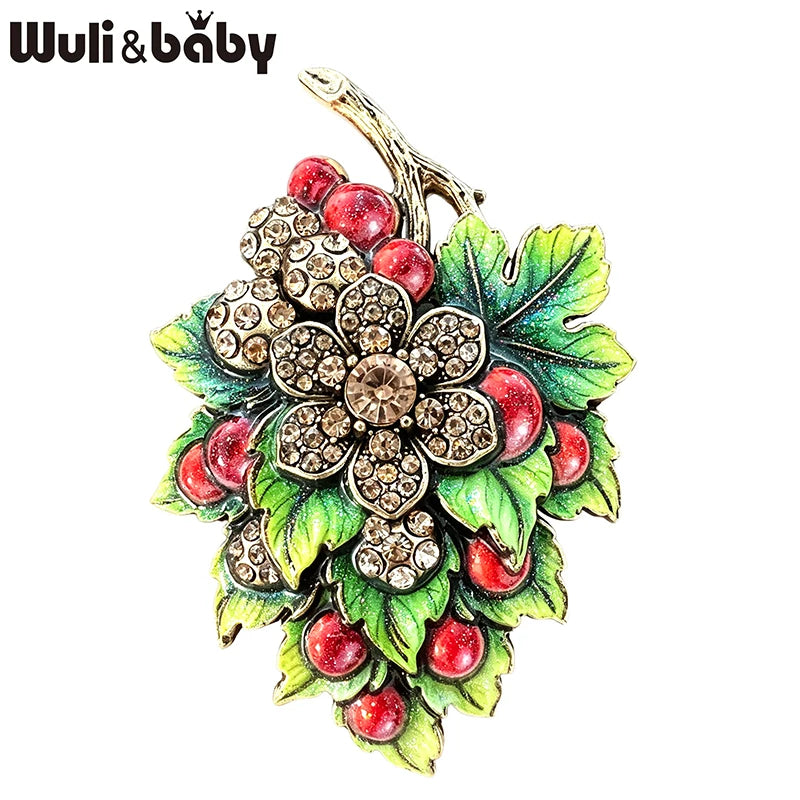 PENDRA Berryelle Vintage Berry Flower Brooch