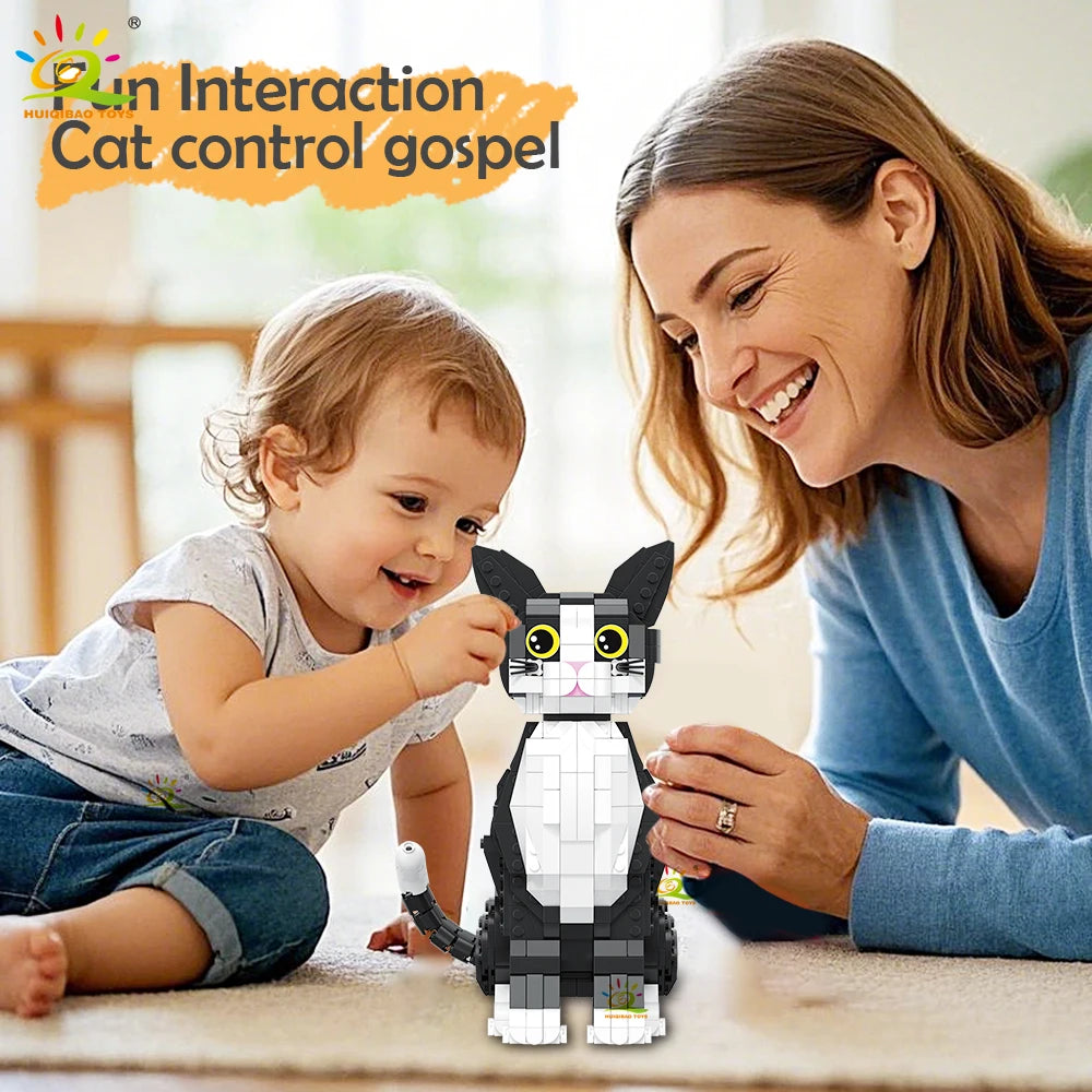 PENDRA Tabby Cat Black Building Set