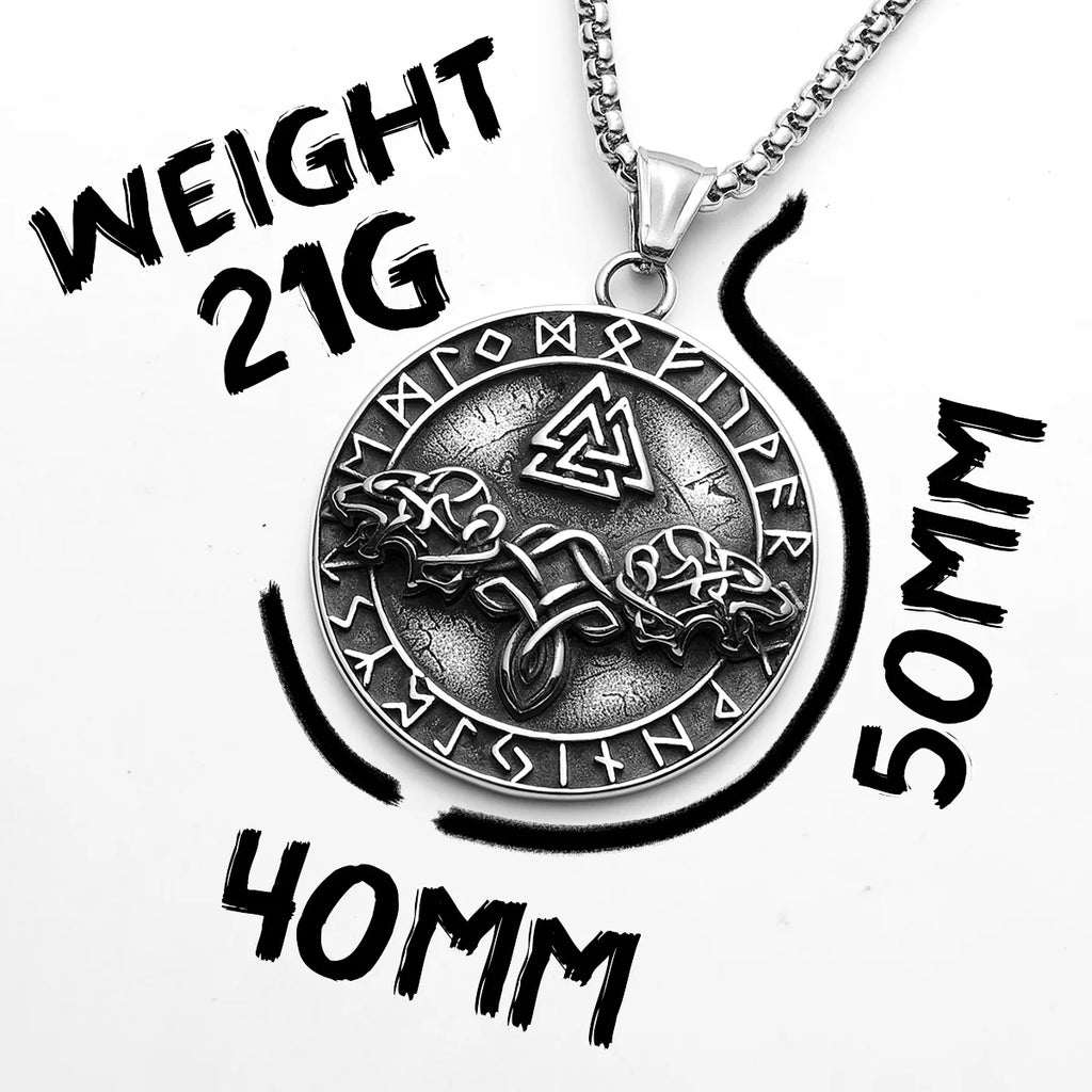 Viking Compass Odin Runes Men Necklaces Stainless Steel Pendant Chain Women Punk Fashion Jewelry New Accessories Gifts Wholesale
