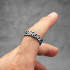 PENDRA Celtic Knot Rock Steel Ring