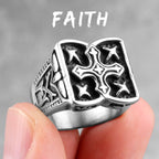 PENDRA Cross Faith Lucky Steel Ring