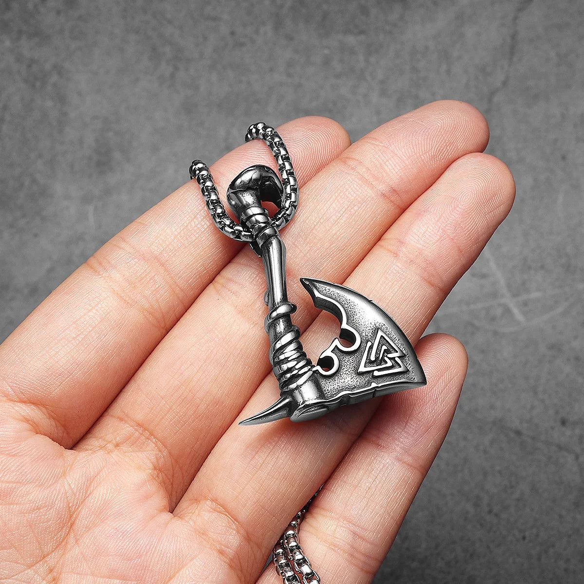 PENDRA Odin's Axe Steel Necklace