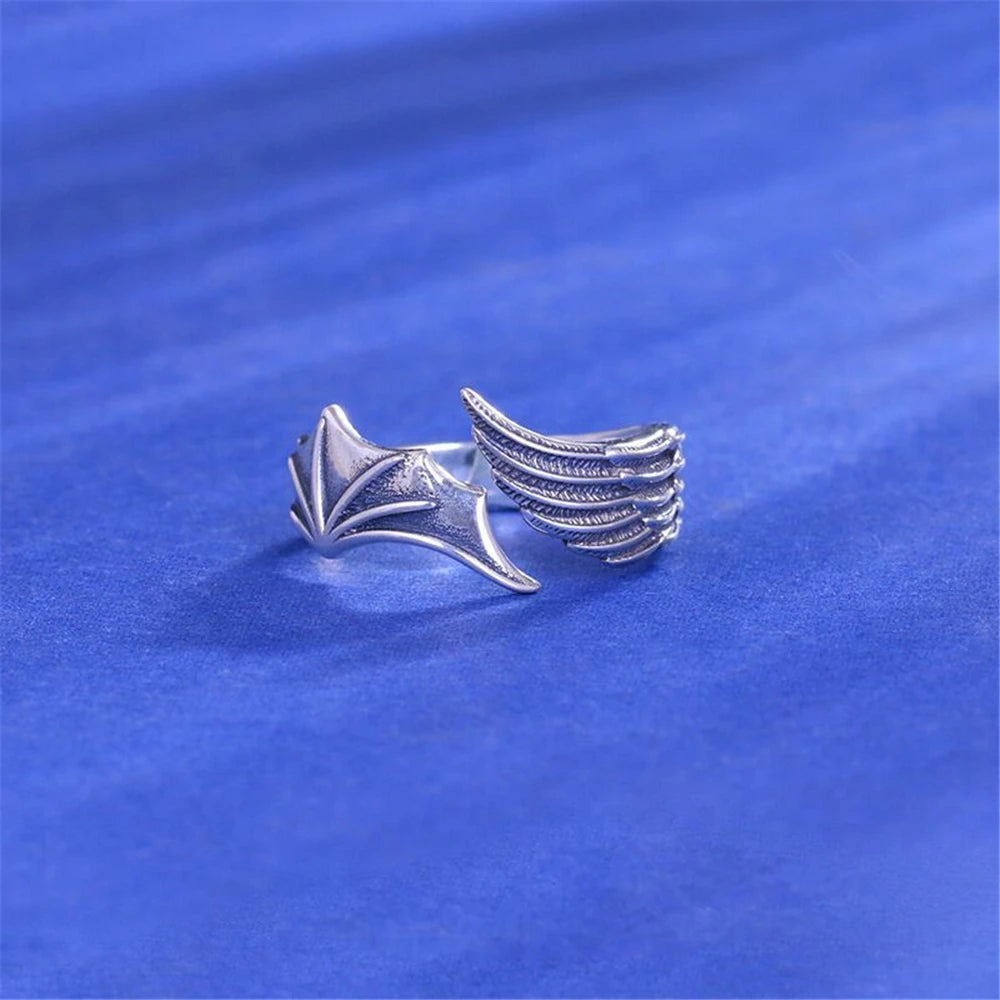 PENDRA Angel Wings Opening Silver Ring
