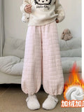 PENDRA Diamond Grid Cotton Pants