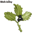 PENDRA Nightbloom Black Enamel Berry Brooch