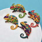 PENDRA Emerald Gecko Rhinestone Animal Brooch