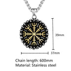 PENDRA Rune Compass Steel Necklace
