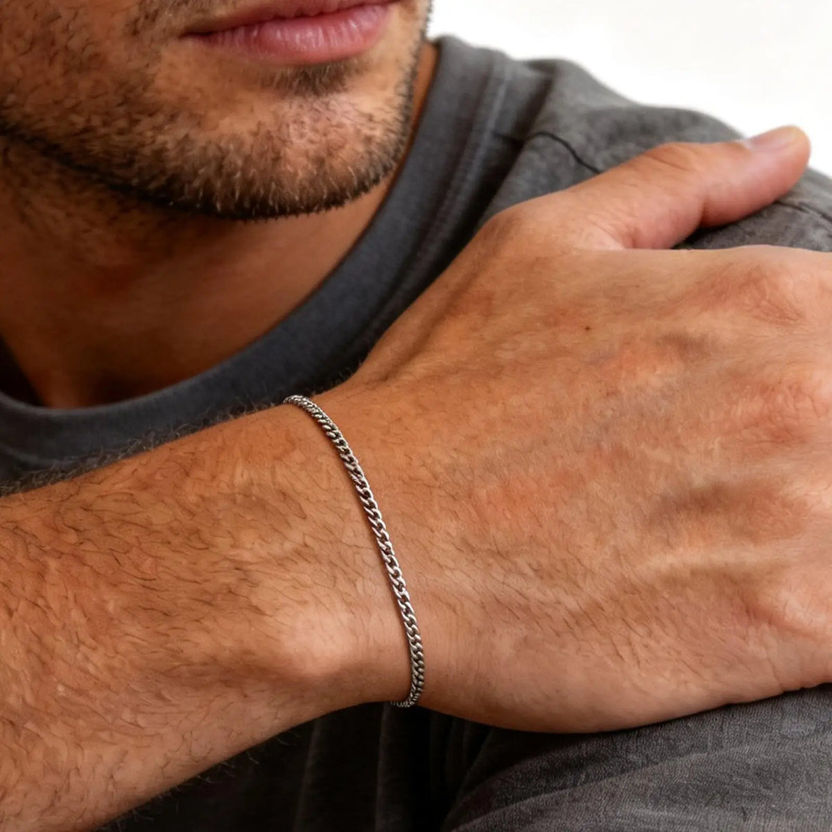 1.5/2/3mm Simple Cuban Chain Bracelets for Men Women,Adjustable Stainless Steel Curb Chain Wristband,Casual Jewelry Gift