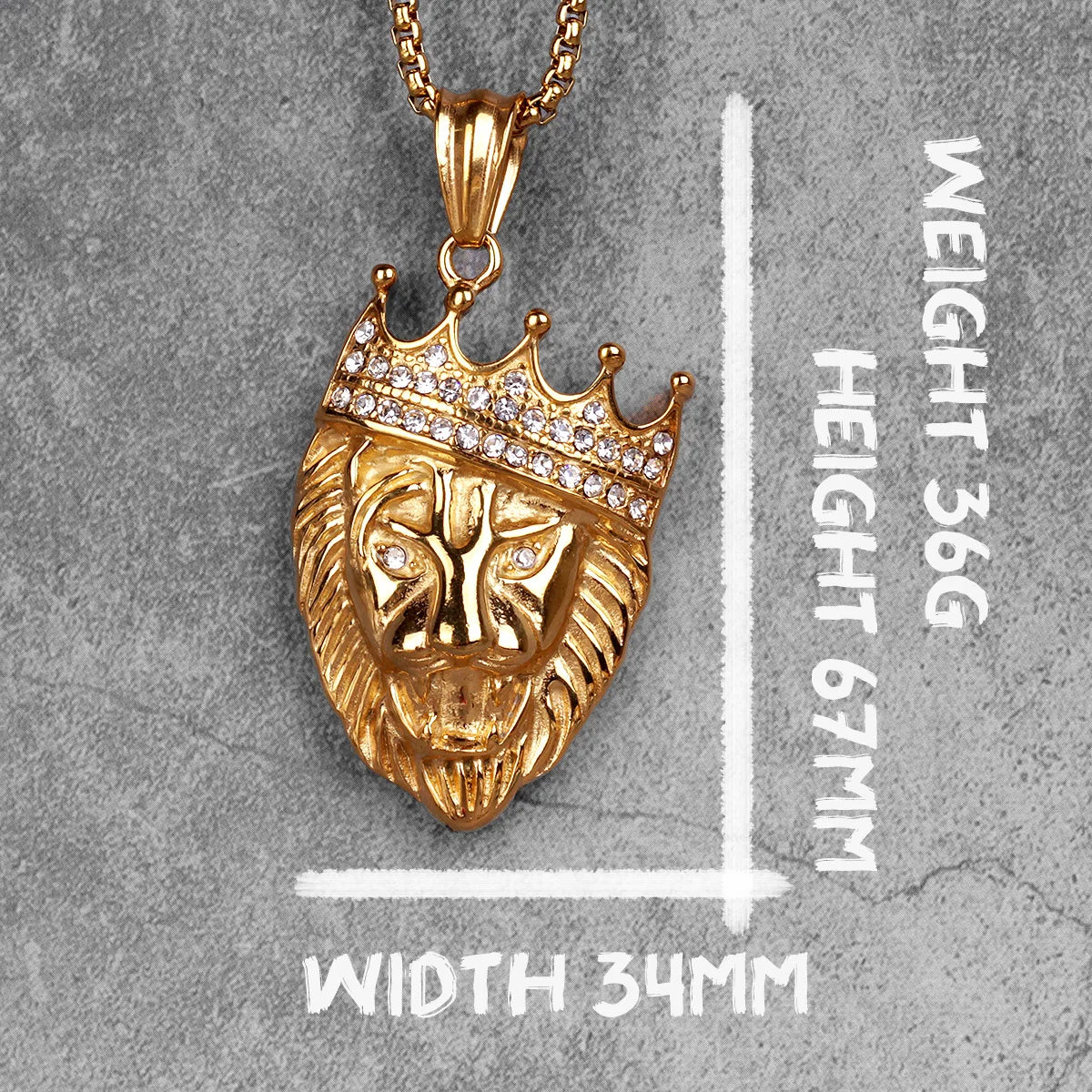 Luxury Lion King Animal Mens Long Necklaces Pendants Chain HipHop for Boy Male Stainless Steel Jewelry Creativity Gift Wholesale