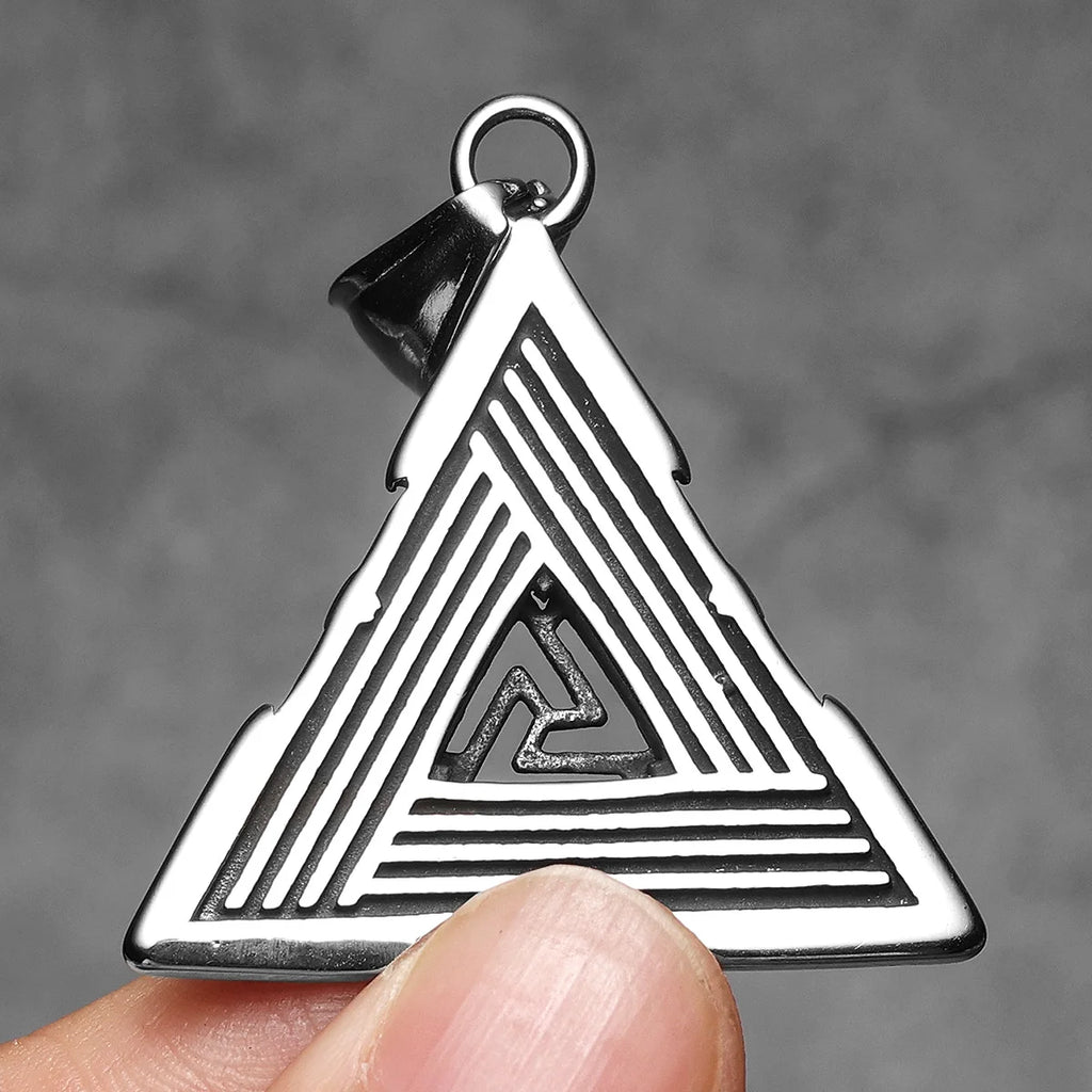 PENDRA Odin's Triangle Steel Necklace