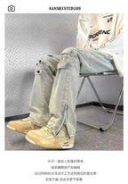 Original Luxury 2026 Brands Clothing Design Pants Men's High Street Tooling Jeans Niche High-end Zipper Split Micro-flared Pants