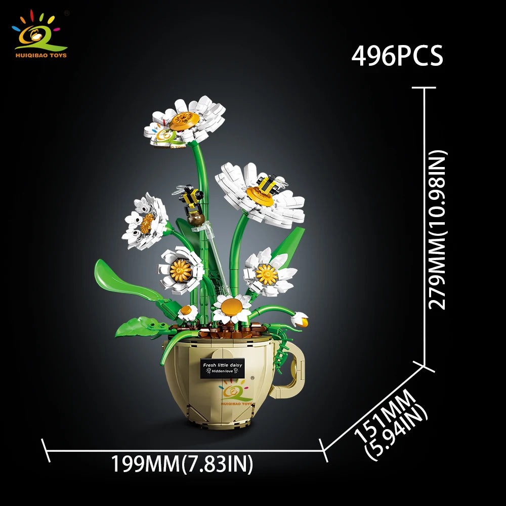 PENDRA Orchid Rose Floral Building Set