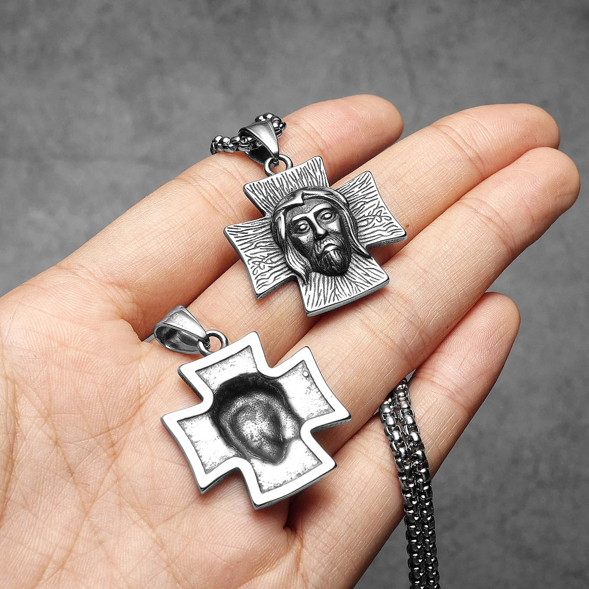 Jesus Cross Men Necklaces Stainless Steel Pendant Chain Women Fashion Jewelry Religion Punk New in Accessories Gifts Wholesale