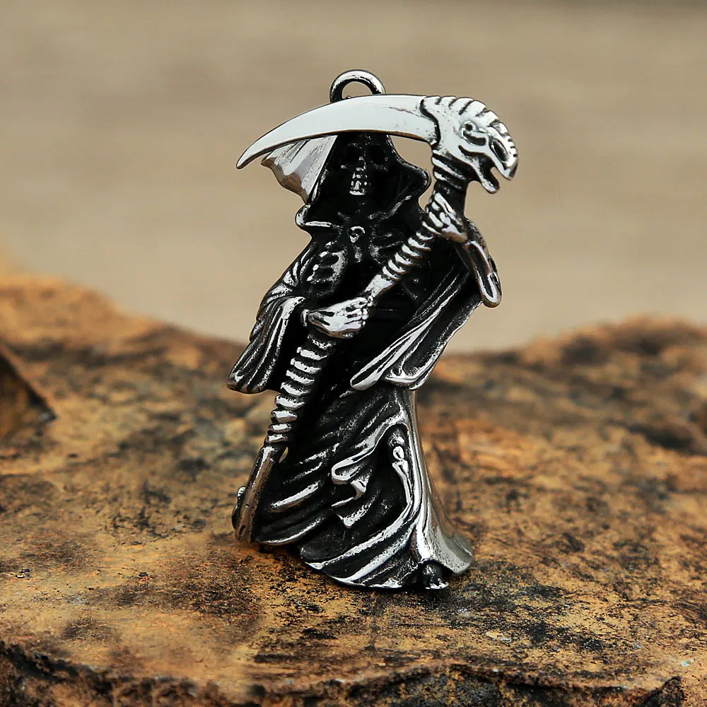 PENDRA Grimreaper Gothic Grim Reaper Scythe Skull Pendant