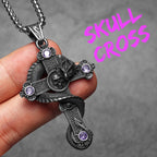 PENDRA Skull Dragon Cross Steel Necklace
