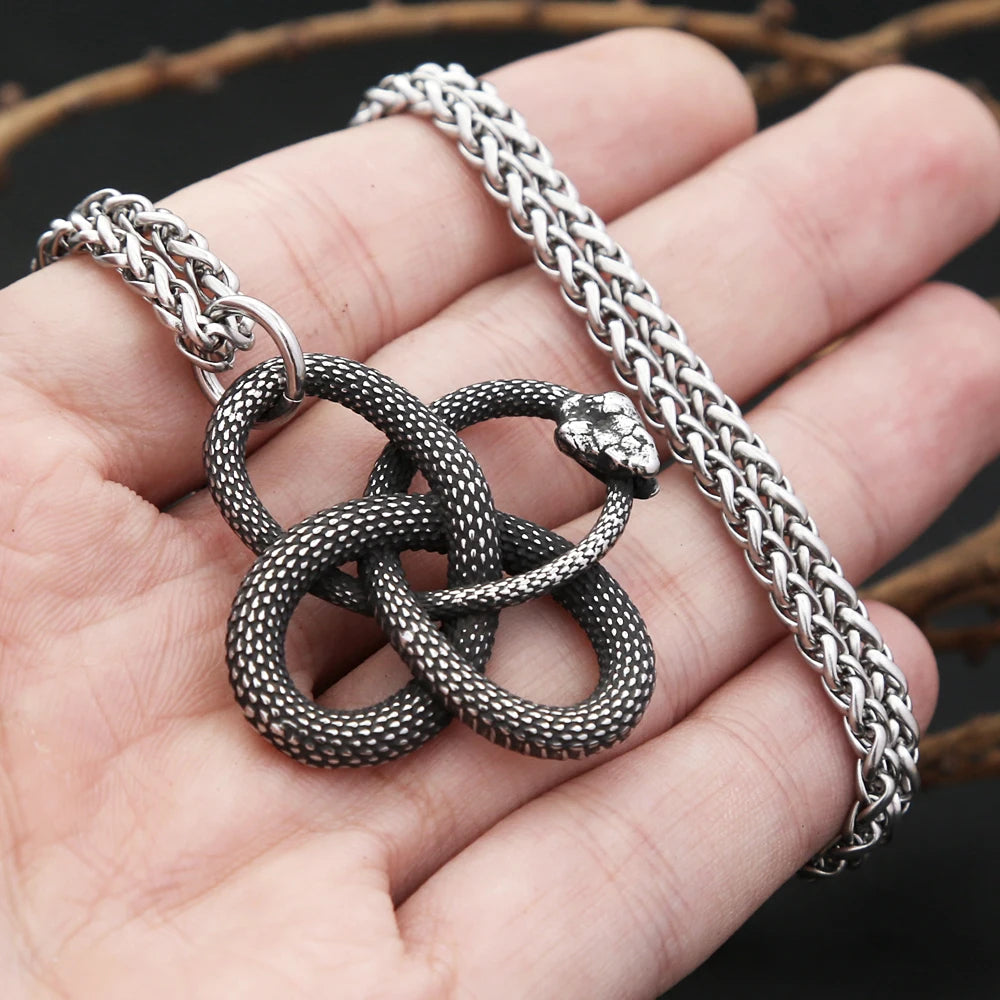 PENDRA Ouroboros 316L Stainless Steel Snake Pendant