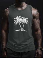 PENDRA Beach Hawaiian Tank Vintage Car Print Sleeveless Tank Top
