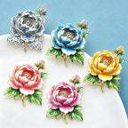 PENDRA Peonia 5-Color Rhinestone Peony Brooch