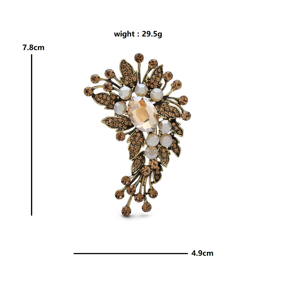PENDRA Floravintage Vintage High-Quality Flower Brooch