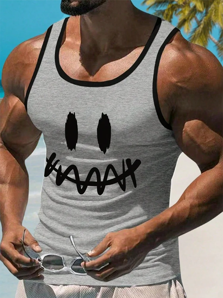 Summer Outdoor Sports Loose Comfortable Men's Tank Top Fitness Breathable Men's Tank Top Street Fashion Men's Sleeveless T-shirt