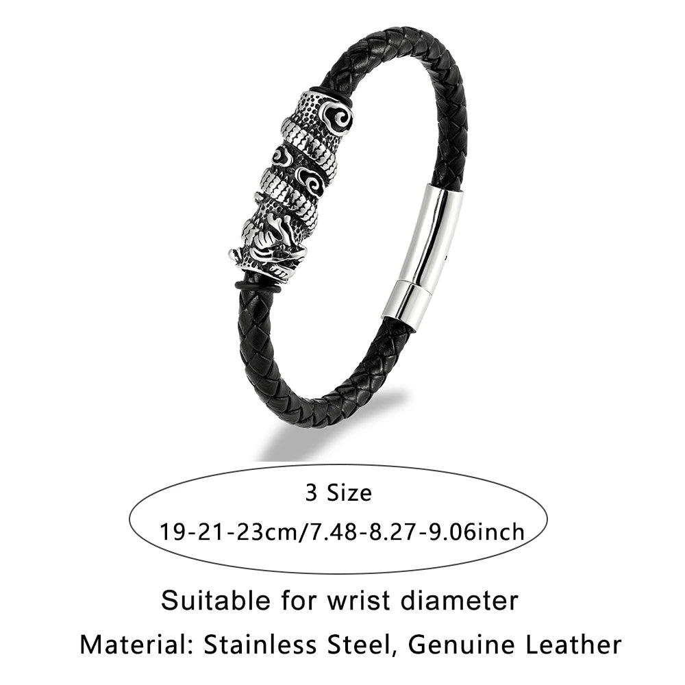 PENDRA Dragon Vintage Leather Bracelet
