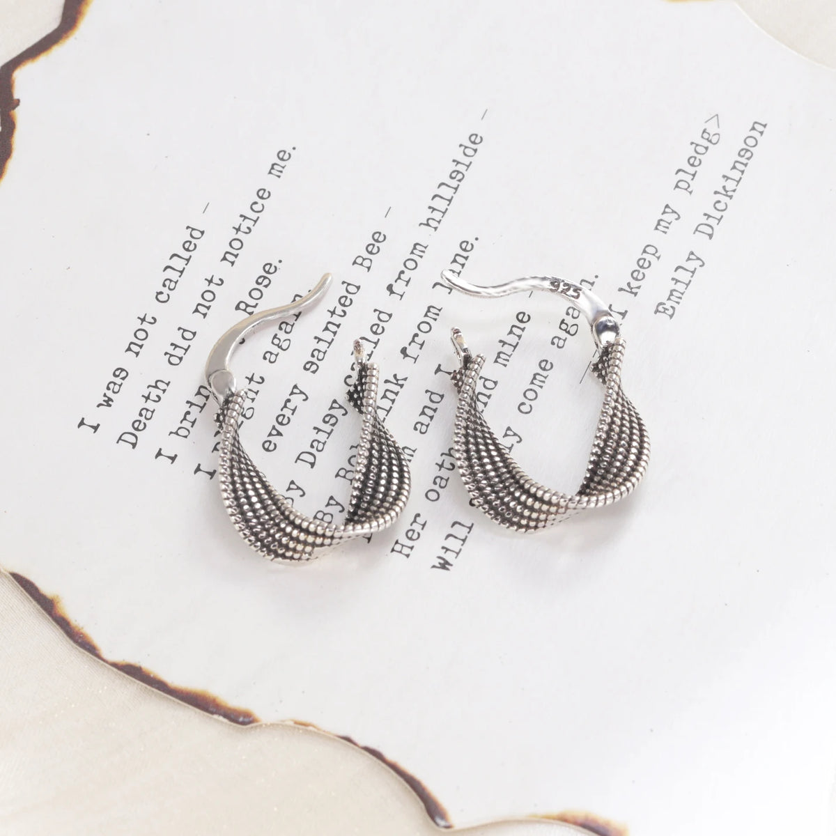 VENTFILLE Vintage Punk 925 Stamp Earrings for Women Girl Creative Twist Winding Geometric Handmade Party Silver Color Jewelry