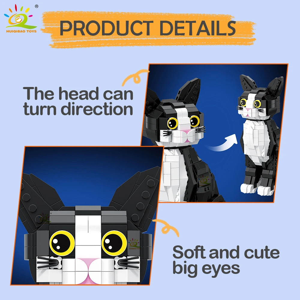 PENDRA Tabby Cat Black Building Set