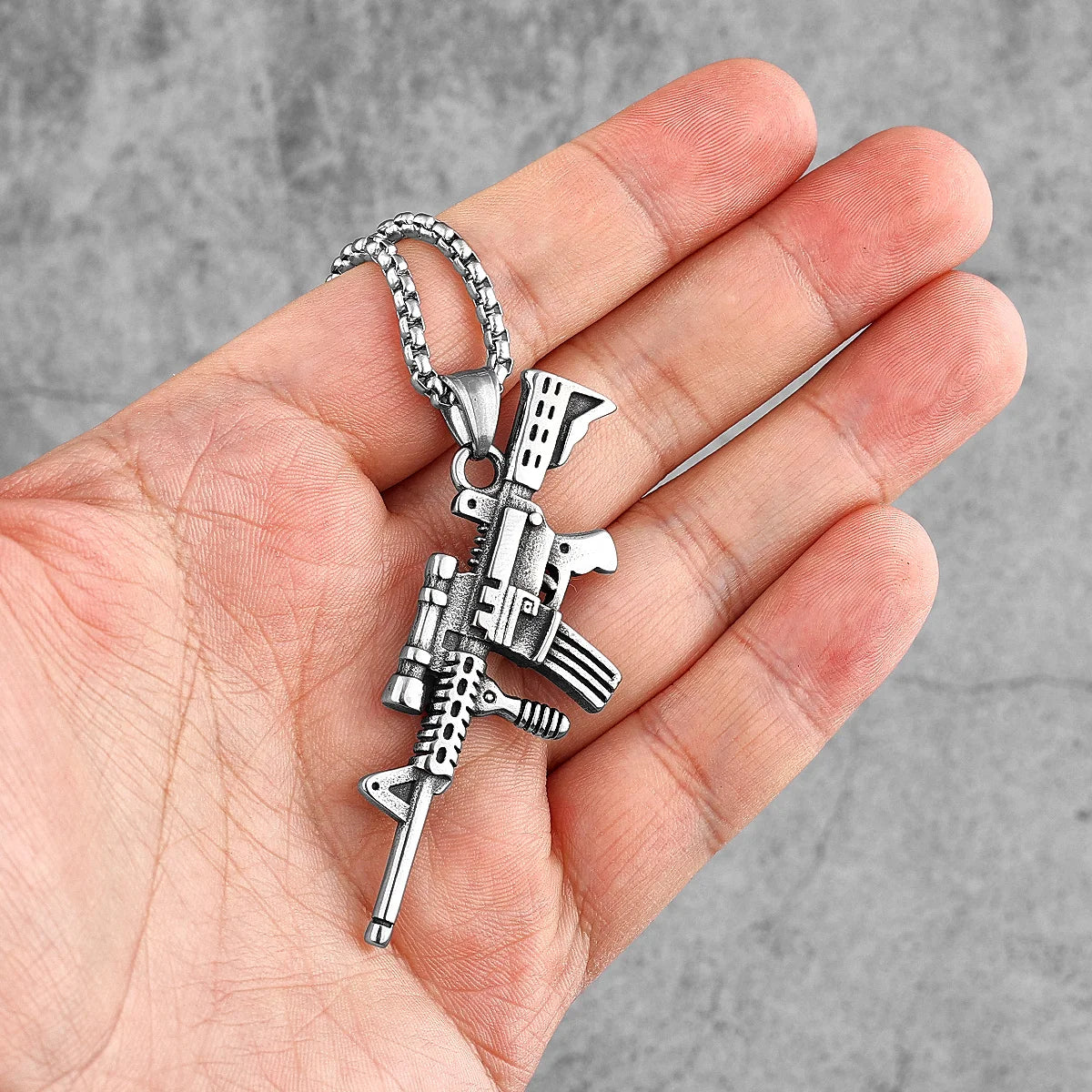 PENDRA HK416 Automatic Rifle Steel Necklace