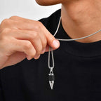 Stylish Bullet Necklaces for Men,Stainless Steel Natural Stone Pendant Necklace,Healing Jewelry Gift for Father Husband Son