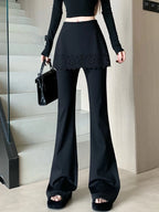 PENDRA Black Micro Flared Pants