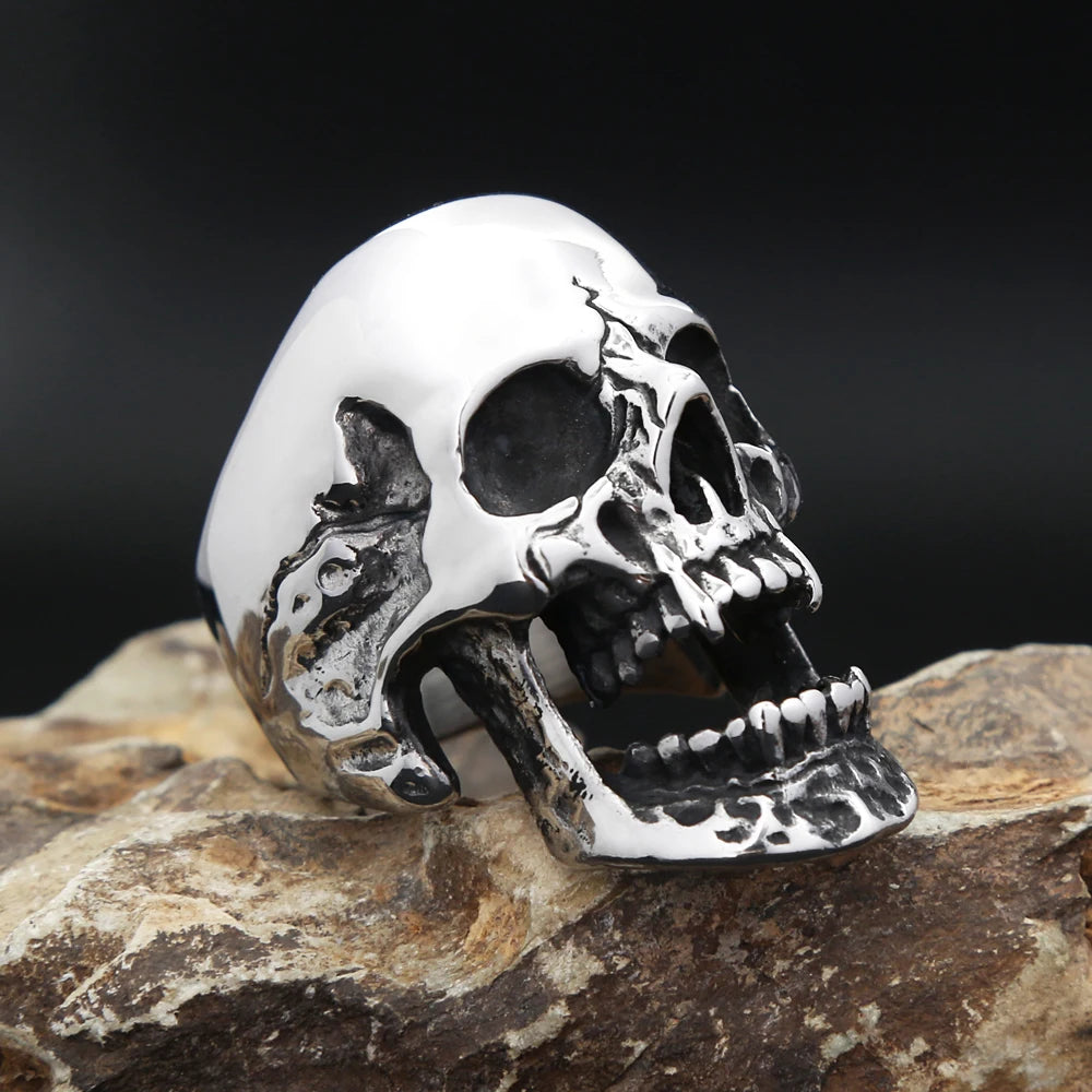 PENDRA Skullpunk Gothic Stainless Steel Skull Ring