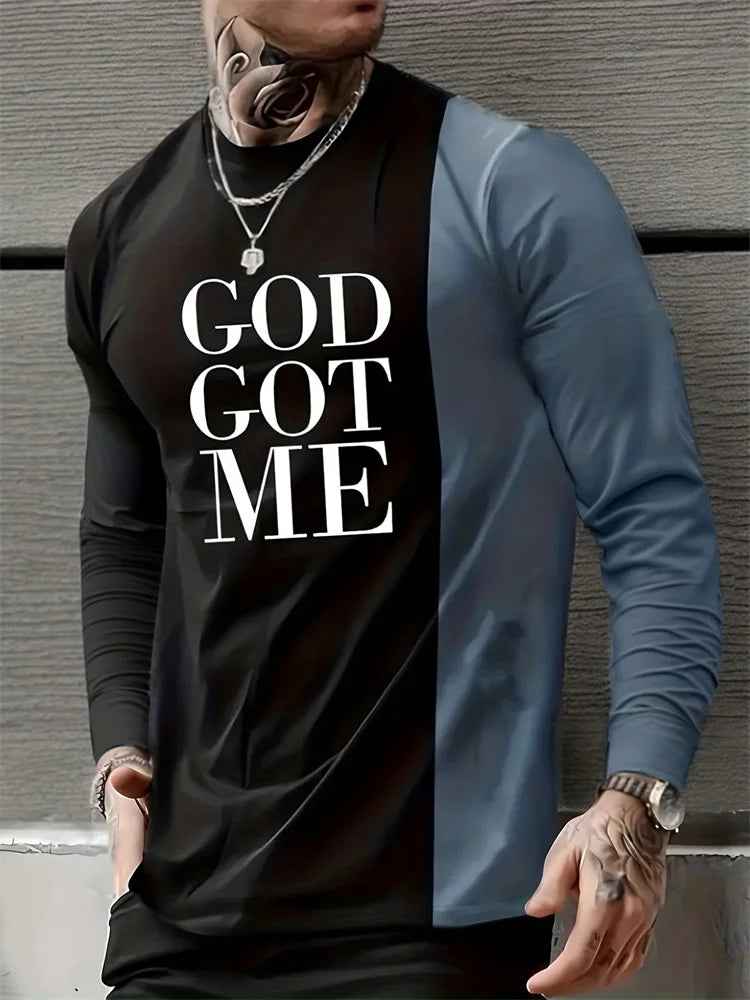 PENDRA Printed Long Sleeve God T-Shirt