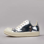 PENDRA Silver Shadow Silver Low-Top Lace-Up Flat Sneakers