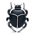PENDRA Azure Beetle Blue Enamel Brooch