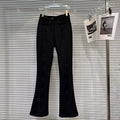 PENDRA Bowback High Waist Straight PU Leather Pants