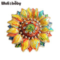 PENDRA Sunlit Famous Painting Sunflower Enamel Brooch