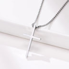 Trendy Cross Necklace for Men Boys,Simple Stainless Steel Cross Pendant Necklaces,Male Jewelry Sets