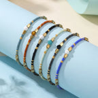 1/2/3pcs Boho Beaded Bracelets for Men,Handmade Mini Gold Color Stainless Steel Beads Glass Seeds Wristband,Summer Jewelry