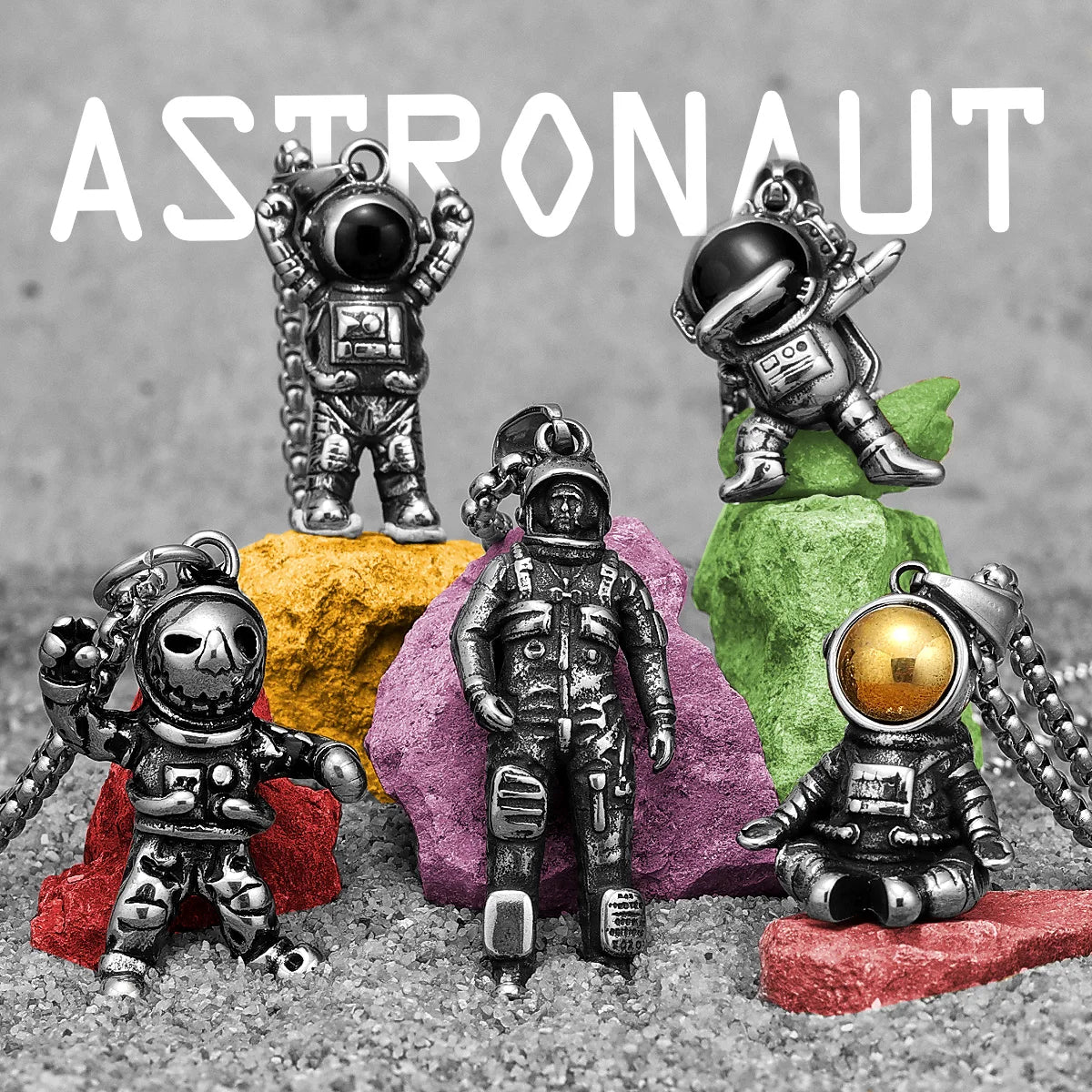 PENDRA Spaceman Astronaut Steel Necklace