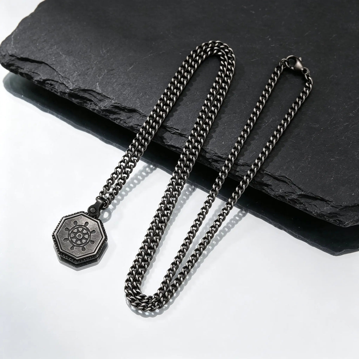 PENDRA Ship Wheel Pendant Necklace