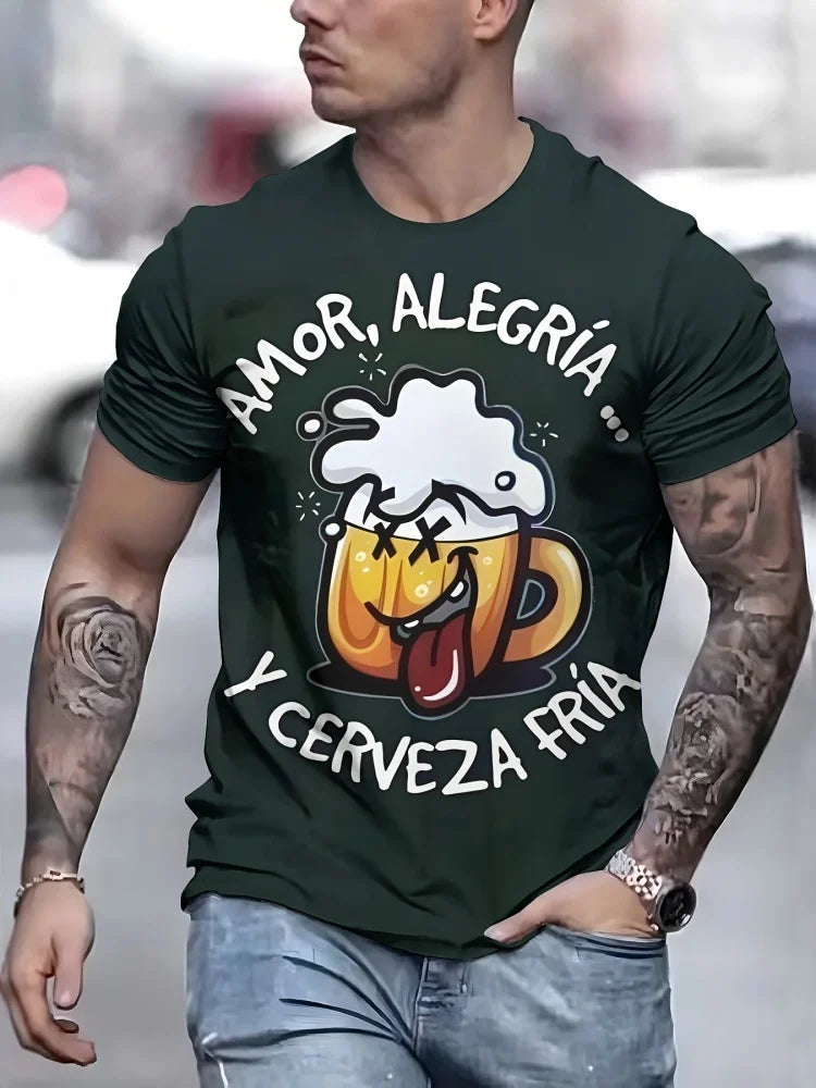PENDRA Workout Training Loose Comfortable Printed Short Sleeve T-Shirt