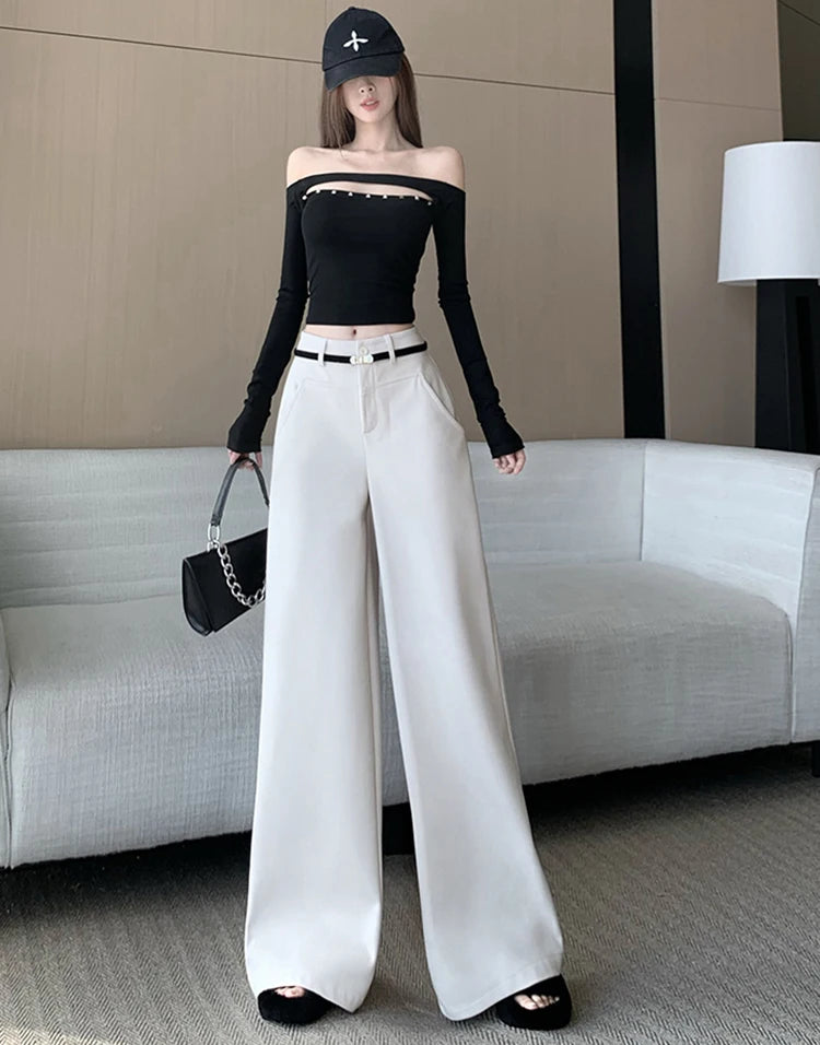PENDRA Woolen Waisted Loose Pants