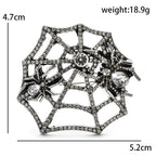 PENDRA Web Spider Rhinestone Insect Brooch